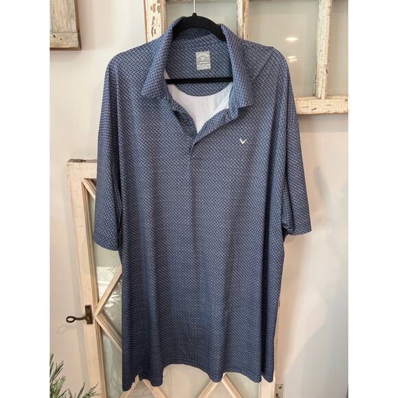 Callaway size 3XL blue and white gold polo shirt - Picture 1 of 3